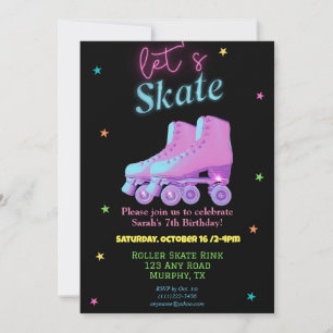 Roligt Birthday Skate Party Inbjudan