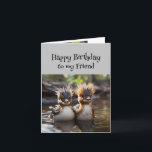 Roligt Birthday Wonderful Friend Cute Birds Kort<br><div class="desc">Roligt Birthday Wonderful Friend Cute Birds med verkligen hårdagar</div>