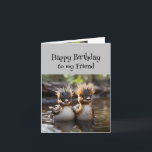 Roligt Birthday Wonderful Friend Cute Birds Kort<br><div class="desc">Roligt Birthday Wonderful Friend Cute Birds med verkligen hårdagar</div>