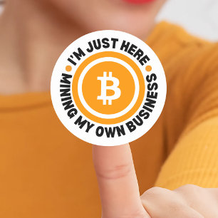 Roligt Bitcoin MINNER BARA MIN EGEN AFFÄRSCrypto Runt Klistermärke