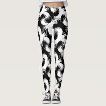 Roligt Black and White Bird Mönster>Leggings