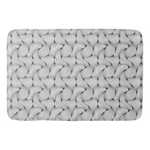 Roligt Black and White Interwoven Linjer Badrumsmatta