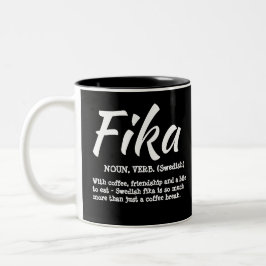 Roligt Black and White Swedish Fika Definition Två-Tonad Mugg