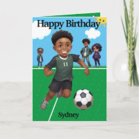 Roligt Black Boy Soccer Secret Message Grattis på 