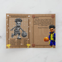 Roligt Black Boys Basketball Ord Search Birday