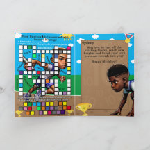 Roligt Black Boys Track Star Secret Message Birthd