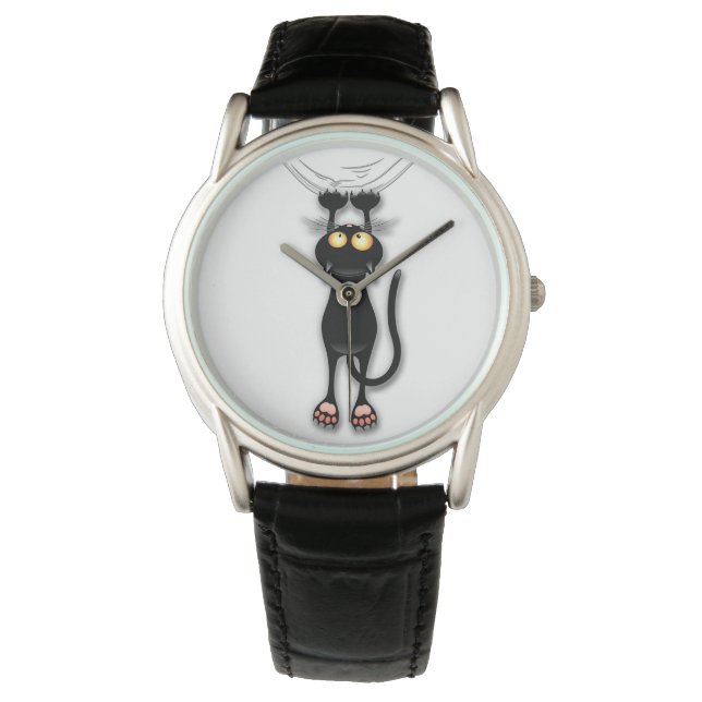 Roligt Black Cat Fallet Down Watch Armbandsur (Framsida)