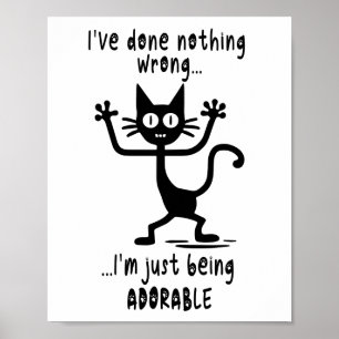 Roligt Black Cat Meme Funny Cat Puns Poster