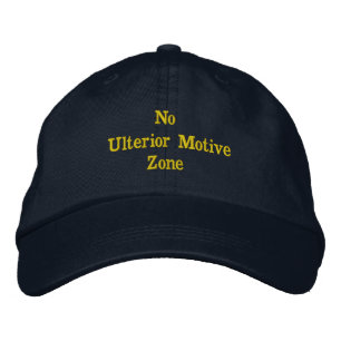 Roligt Black 'No Ulterior Motive Zon' Broderad Keps