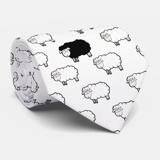 Roligt Black Sheep of the Family Novelty Tie Slips (Rullad)