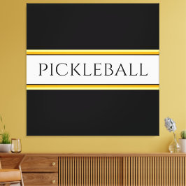 Roligt Black White Orange PICKLEBALL Tävla Rand Canvastryck