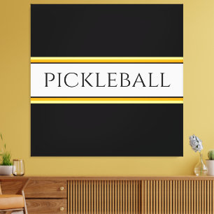 Roligt Black White Orange PICKLEBALL Tävla Rand Canvastryck
