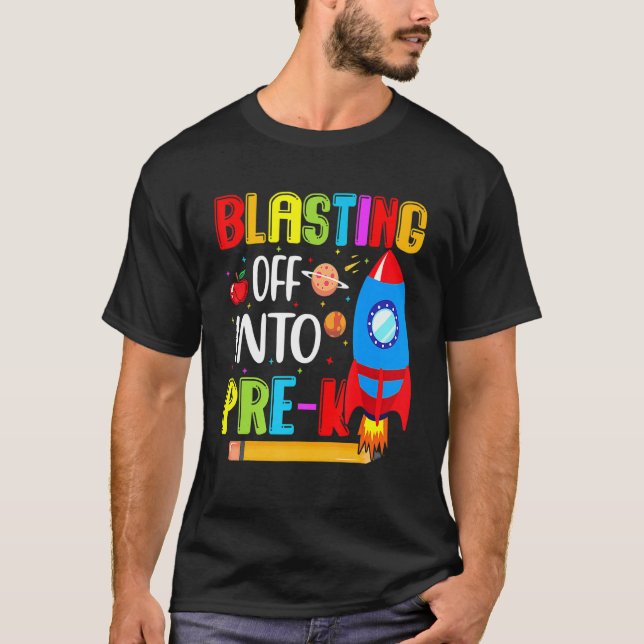 Roligt, blästring av till Back to school First D T Shirt (Framsida)