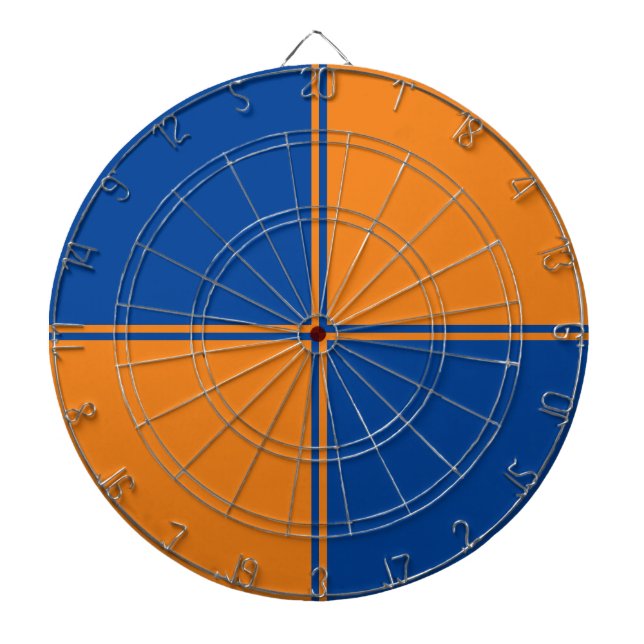 Roligt, blått och Orange, ritbord Darttavla (Framsidan)