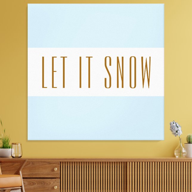 Roligt Blått pastellblått Rand LÅT DET SNÖA Canvastryck (Insitu (Vardagsrum))