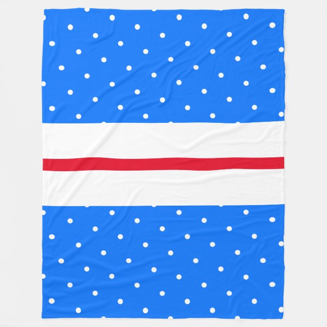 Roligt Blått, rödvit, Tävla Rand Fleecefilt (Framsidan)