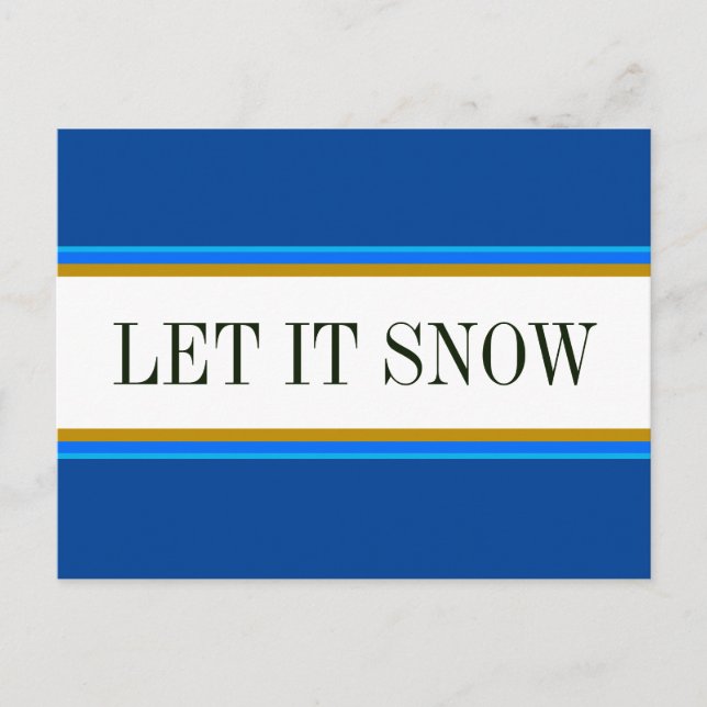 Roligt Blåvit alpinblått Rand Vykort (Framsida)