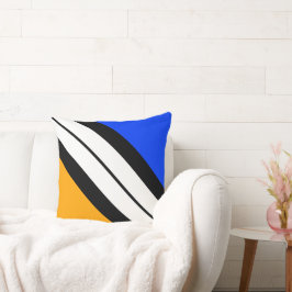 Roligt Blåvit Gult, Tävla Rand Kudde