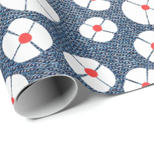 Roligt blomma på Denim Presentpapper