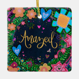 Roligt Blommigt Amazed Söt Dragonfly Inspiritivity Julgransprydnad Keramik