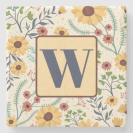 Roligt Blommigt Daisy Mönster Anpassningsbar Inled Stenunderlägg