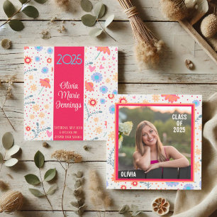 Roligt Blommigt Inspiritivity Studenten Photo Anpa Inbjudningar