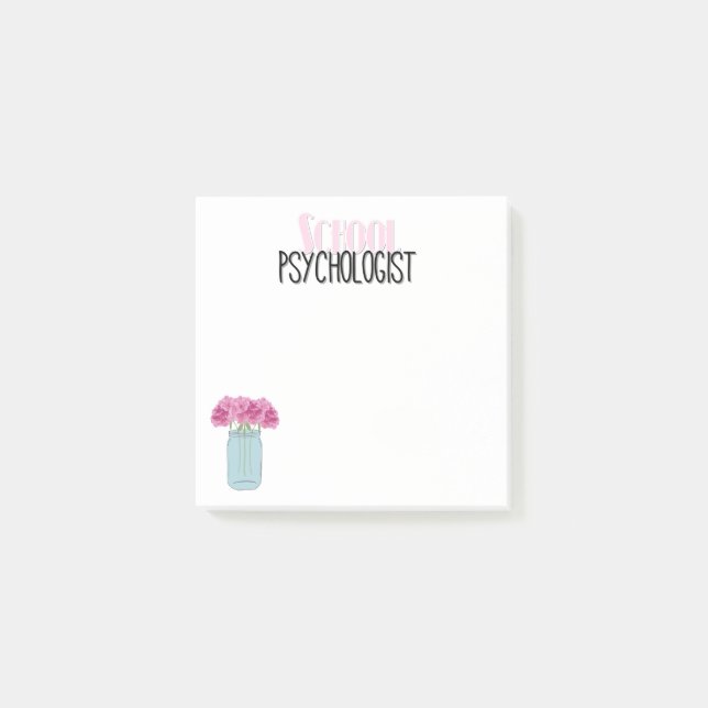 Roligt Blommigt School Psycholog's Post it Notes Post-it Block (Framsida)