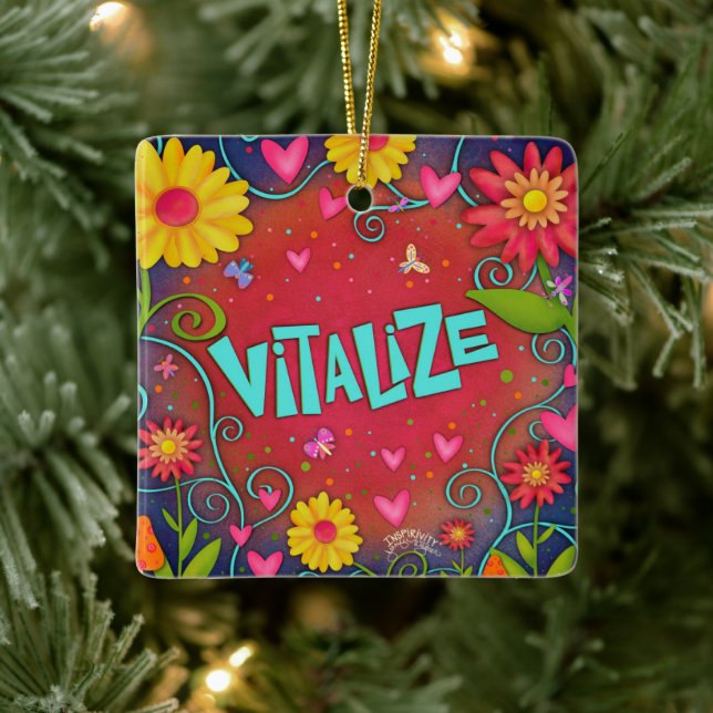 Roligt Blommigt Vitalize Söt Dragonfly Inspiritivi Julgransprydnad Keramik (Träd)