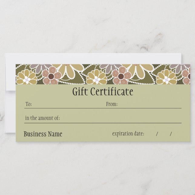 Roligt Blommigts Gift-certifikat (Framsida)