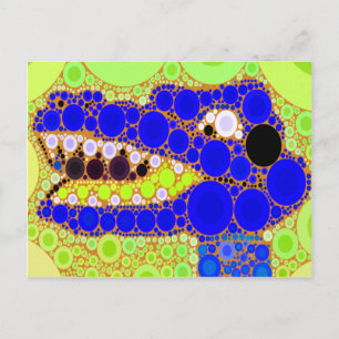 Roligt Blue Alligator Crokodile Retro Circles Mosa Vykort