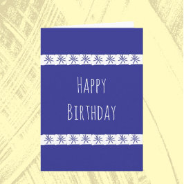 Roligt Blue and White Birthday Kort