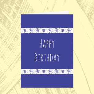 Roligt Blue and White Birthday Kort