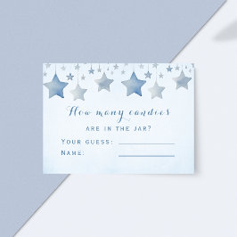 Roligt Blue Candy Guessing Baby Shower Game Stars Tilläggskort