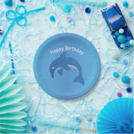 Roligt Blue Gnistra som Dolphin Jumping Birthday