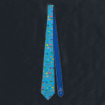 Roligt Blue Hanukkah Mönster Slips<br><div class="desc">Roligt Blue Hanukkah Mönster nackslips</div>