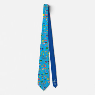 Roligt Blue Hanukkah Mönster Slips