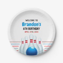 Roligt Blue & Red Bowling Kids 6e Birthday