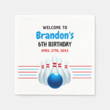 Roligt Blue & Red Bowling Kids 6e Birthday