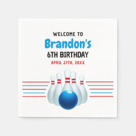 Roligt Blue & Red Bowling Kids 6e Birthday Pappersservett