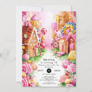 Roligt Boho Candyland Birthday Inbjudningar