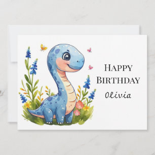 Roligt Boho Dino Birthday Kort