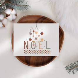 Roligt Boho Pastel Noel-julkort