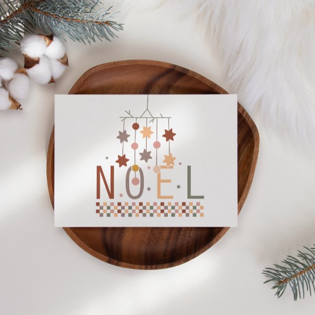 Roligt Boho Pastel Noel-julkort (Skapare uppladdad)