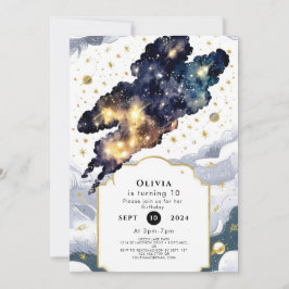 Roligt Boho Space Birthday Inbjudningar