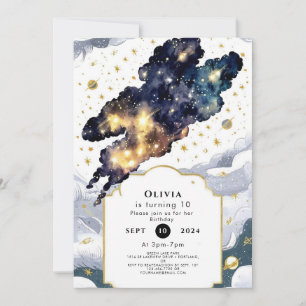 Roligt Boho Space Birthday Inbjudningar