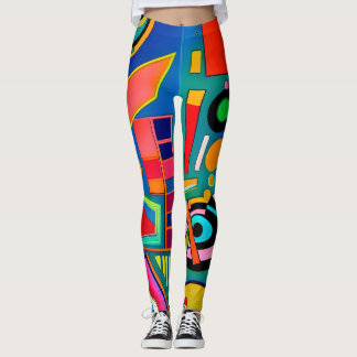 Roligt Bold Artsy Geometric Shape Mönster Art Leggings