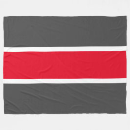 Roligt Bold Bright Red Mörk Grått White Sporty Ran Fleecefilt