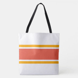 Roligt Bold Orange Gult Rand Vit bakgrund Tygkasse