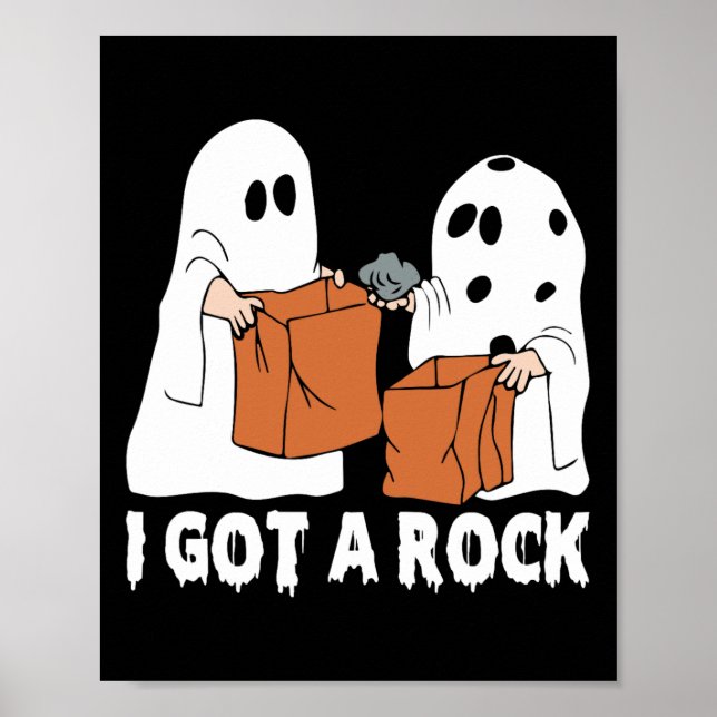 Roligt Boo Ghost Scary I Har A Sten Halloween Poster (Framsidan)