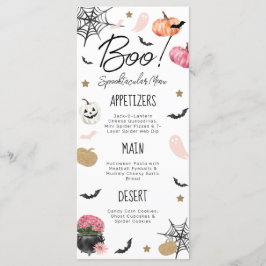 Roligt Boo! Spooktacular Birthday Halloween Menu Meny